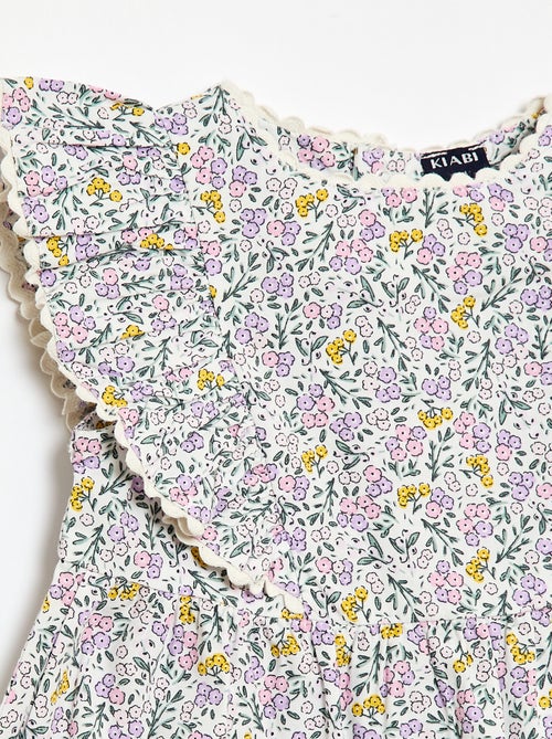 Vestido de manga corta con volantes - Kiabi