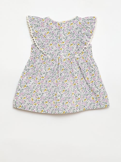 Vestido de manga corta con volantes - Kiabi