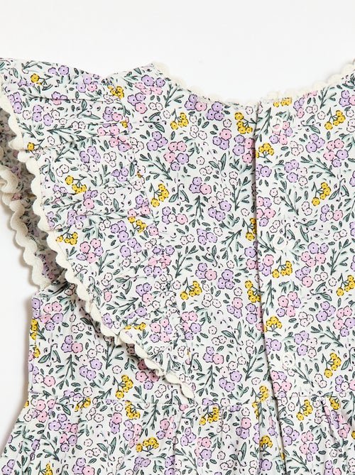 Vestido de manga corta con volantes - Kiabi