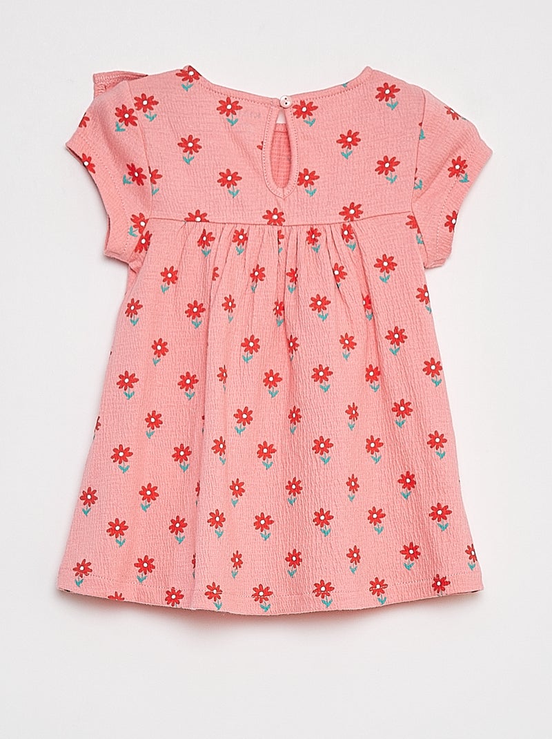 Vestido de manga corta con volantes ROSA - Kiabi