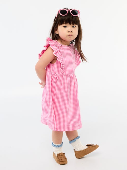 Vestido de manga corta con volantes - Kiabi