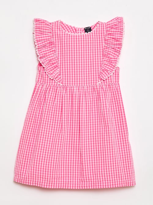 Vestido de manga corta con volantes - Kiabi