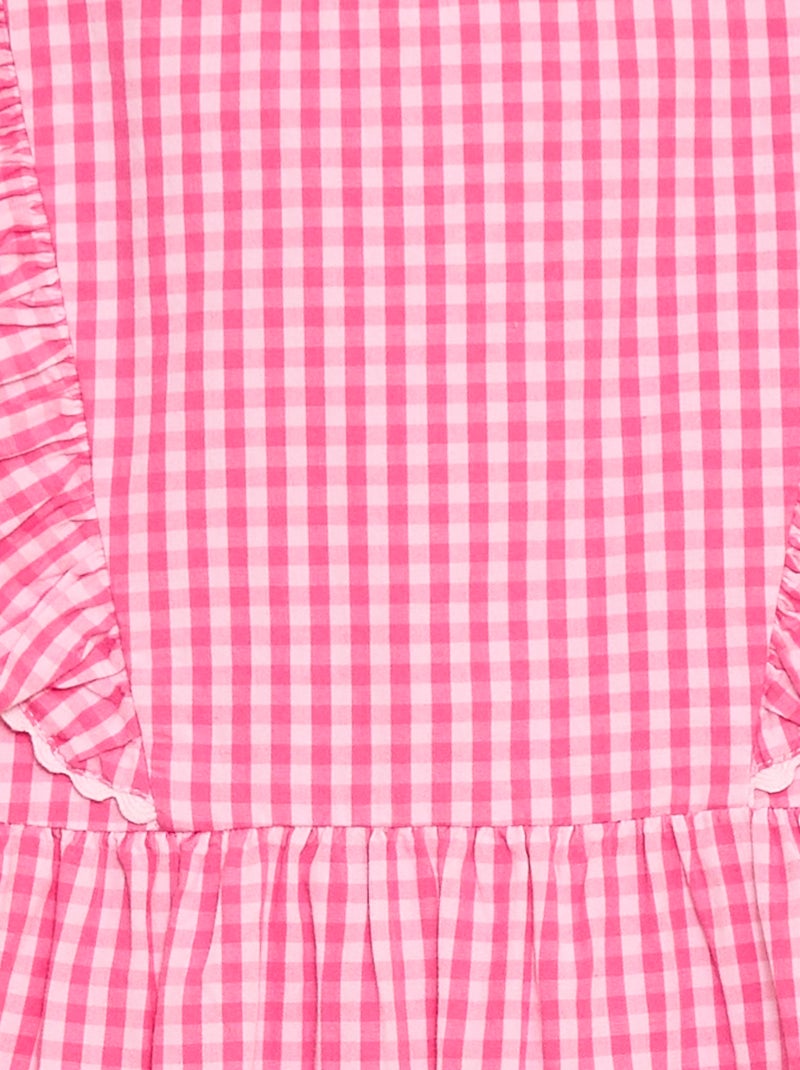 Vestido de manga corta con volantes Rosa - Kiabi