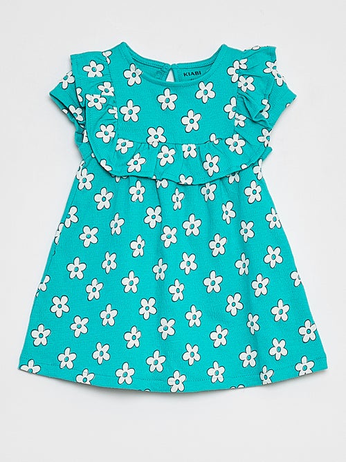 Vestido de manga corta con volantes - Kiabi