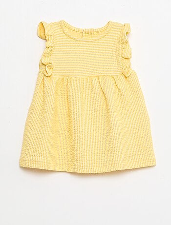 Vestido de manga corta de punto acanalado