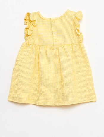 Vestido de manga corta de punto acanalado