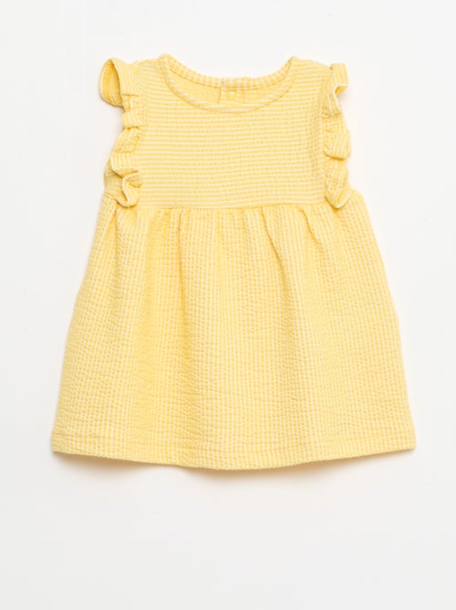 Vestido de manga corta de punto acanalado - Kiabi