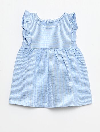 Vestido de manga corta de punto acanalado