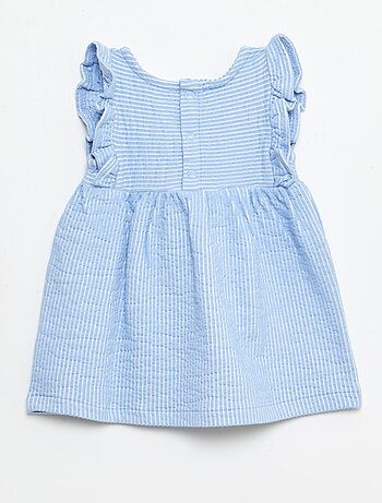 Vestido de manga corta de punto acanalado