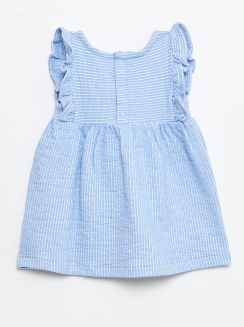 Vestido de manga corta de punto acanalado - Kiabi