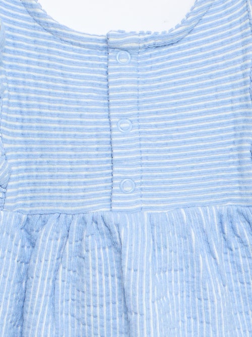 Vestido de manga corta de punto acanalado - Kiabi