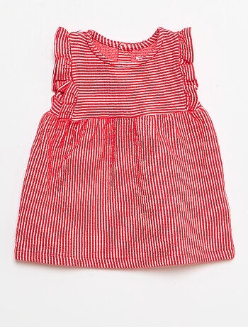 Vestido de manga corta de punto acanalado