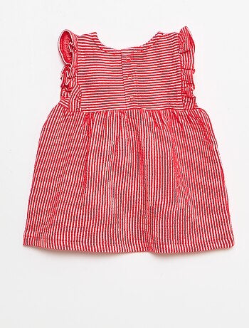 Vestido de manga corta de punto acanalado