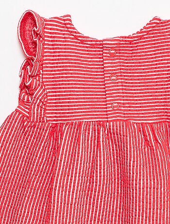 Vestido de manga corta de punto acanalado