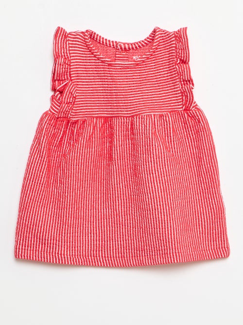 Vestido de manga corta de punto acanalado - Kiabi