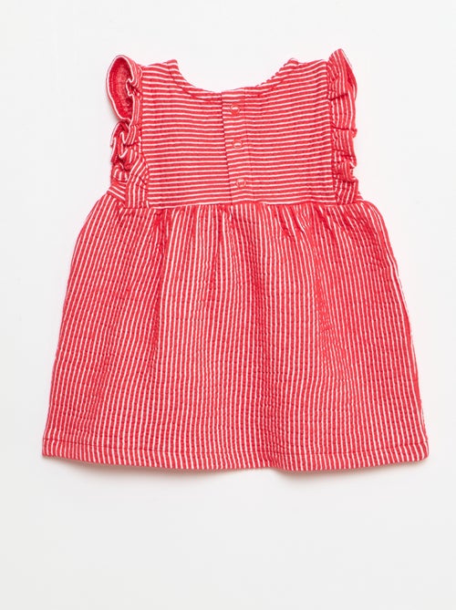 Vestido de manga corta de punto acanalado - Kiabi