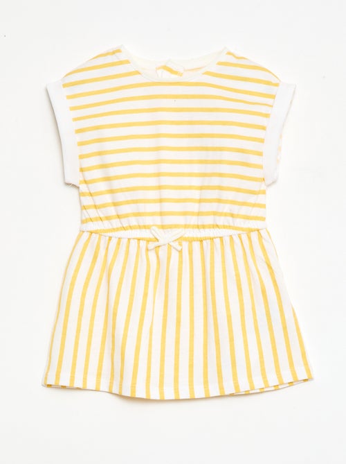 Vestido de manga corta en punto de algodón - Kiabi