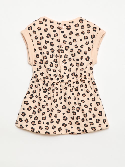 Vestido de manga corta en punto de algodón - Kiabi