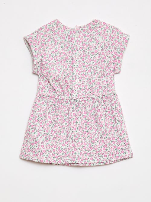 Vestido de manga corta en punto de algodón - Kiabi