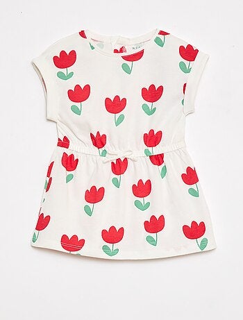 Vestido de manga corta en punto de algodón