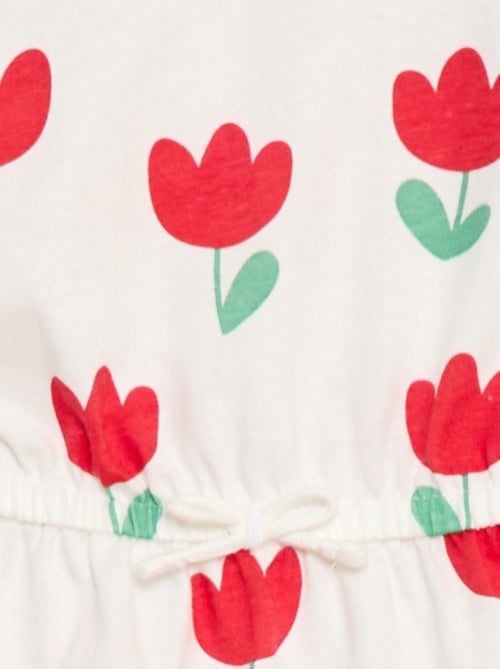 Vestido de manga corta en punto de algodón - Kiabi