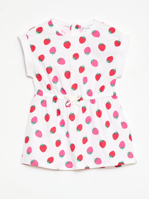 Vestido de manga corta en punto de algodón - Kiabi