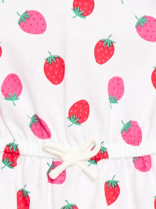 Vestido de manga corta en punto de algodón - Kiabi