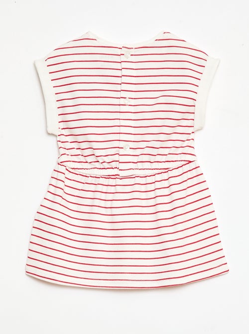Vestido de manga corta en punto de algodón - Kiabi