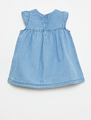 Vestido de manga corta en vaquero ligero