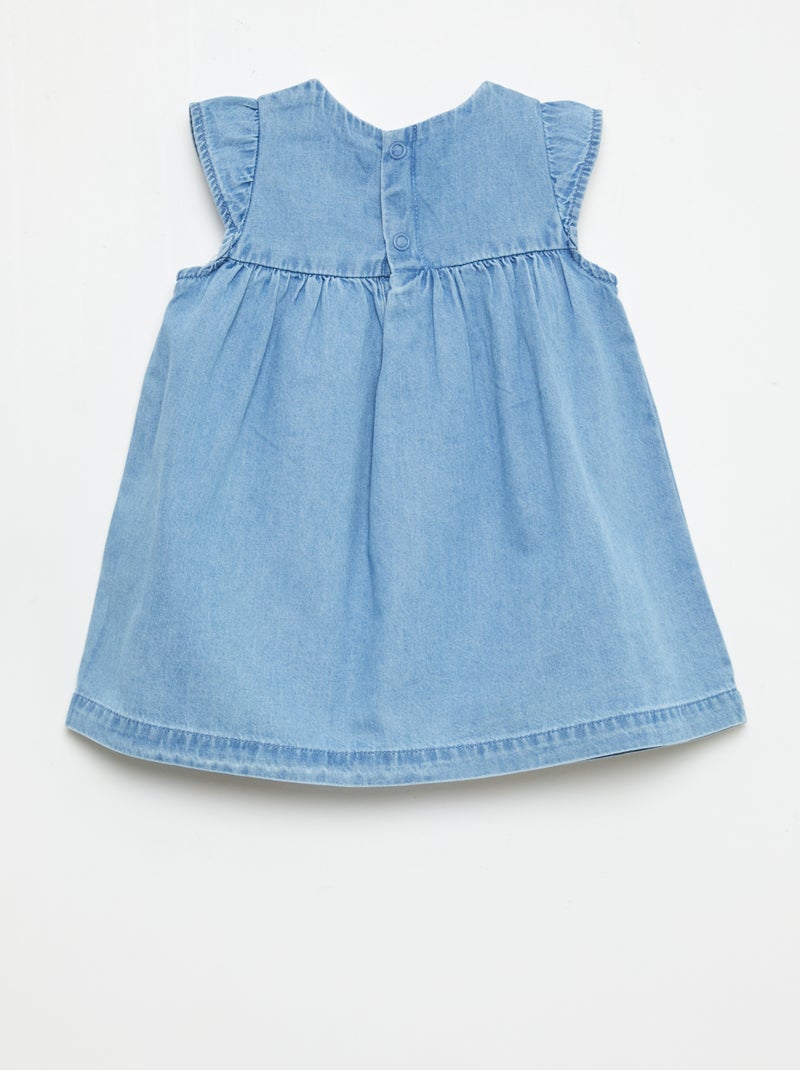 Vestido de manga corta en vaquero ligero Azul - Kiabi