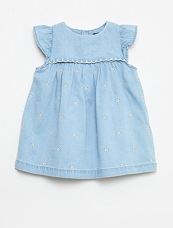 Vestido de manga corta en vaquero ligero