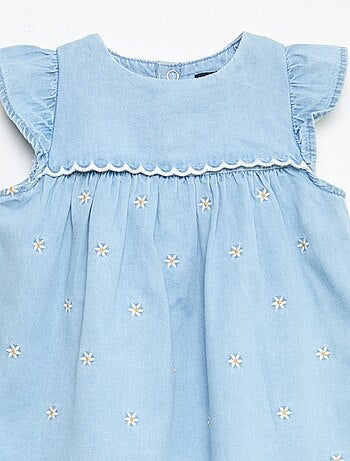 Vestido de manga corta en vaquero ligero