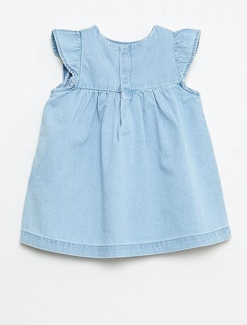 Vestido de manga corta en vaquero ligero