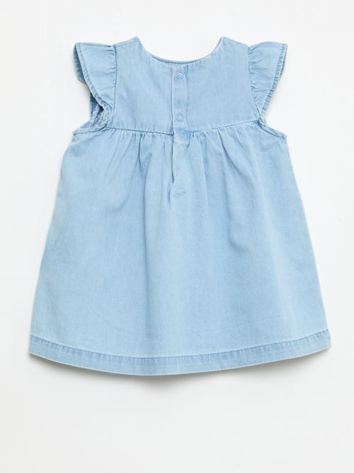 Vestido de manga corta en vaquero ligero - Kiabi