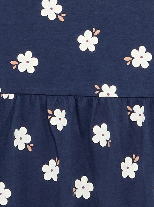 Vestido de manga larga de punto de algodón - Kiabi