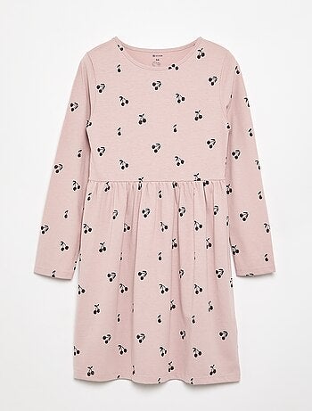 Vestido de manga larga de punto de algodón