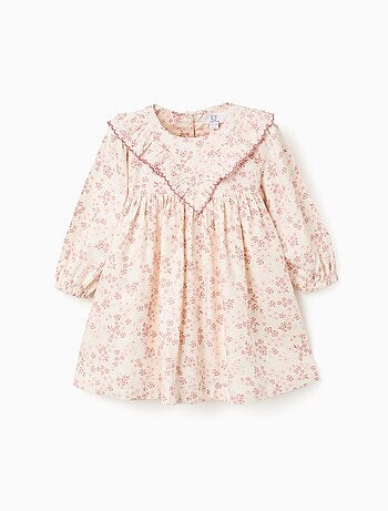 Vestido de manga larga floral con forro