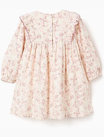 Vestido de manga larga floral con forro