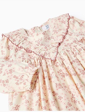 Vestido de manga larga floral con forro