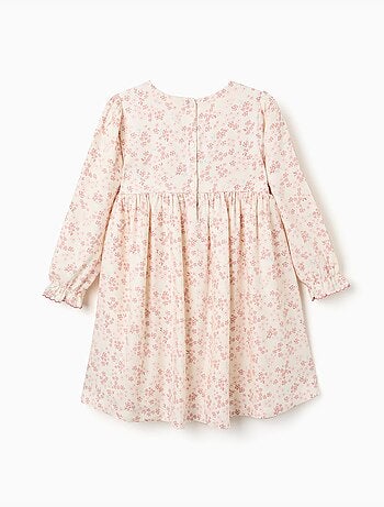 Vestido de manga larga floral con forro