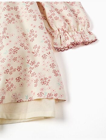 Vestido de manga larga floral con forro