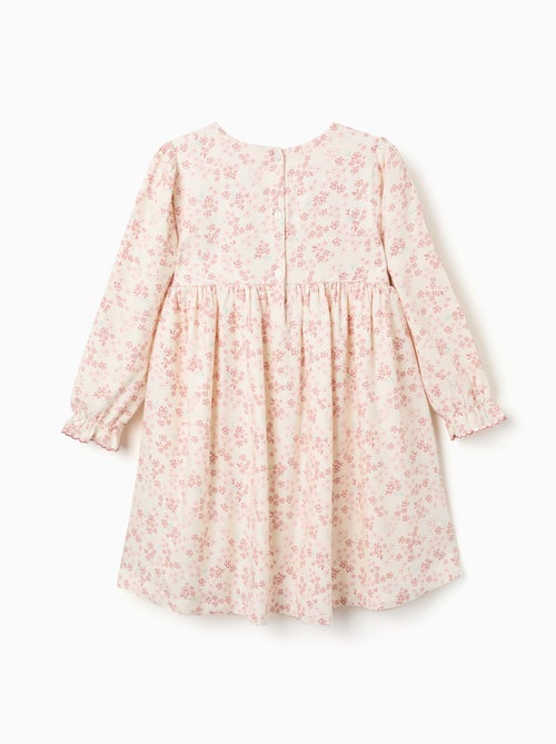 Vestido de manga larga floral con forro - Kiabi