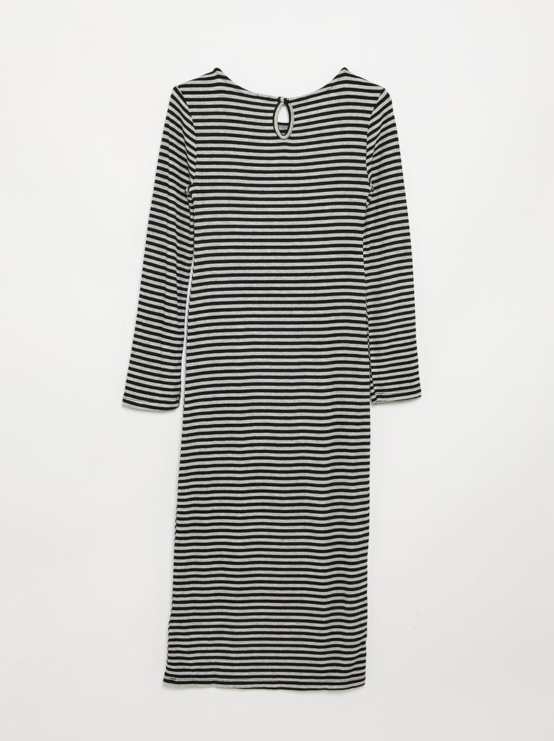 Vestido de manga larga Gris - Kiabi