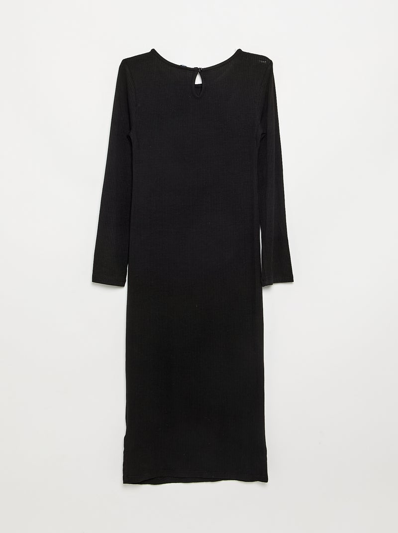 Vestido de manga larga Negro - Kiabi