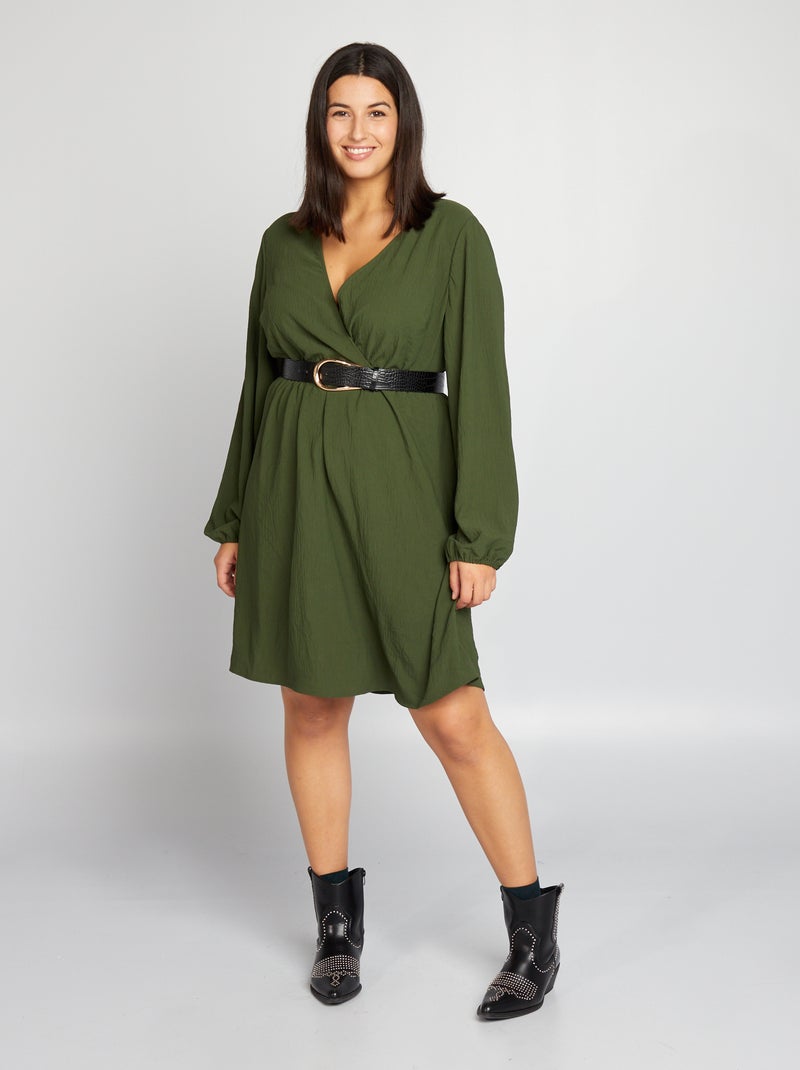 Vestido de manga larga VERDE - Kiabi