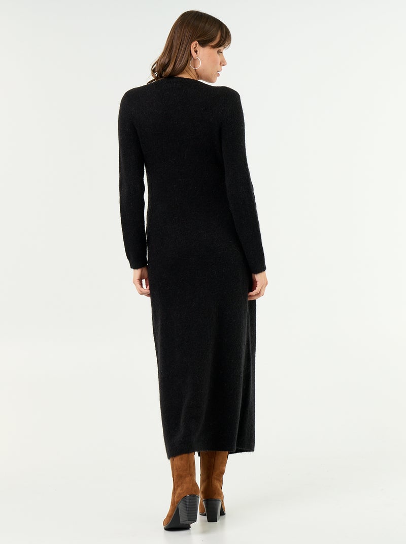 Vestido de maternidad de lana mezclada Negro - Kiabi