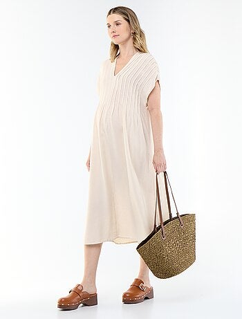 Vestido de maternidad de lino mezclado