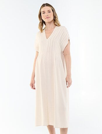 Vestido de maternidad de lino mezclado
