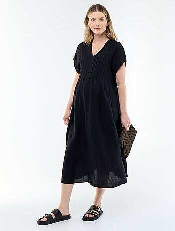Vestido de maternidad de lino mezclado