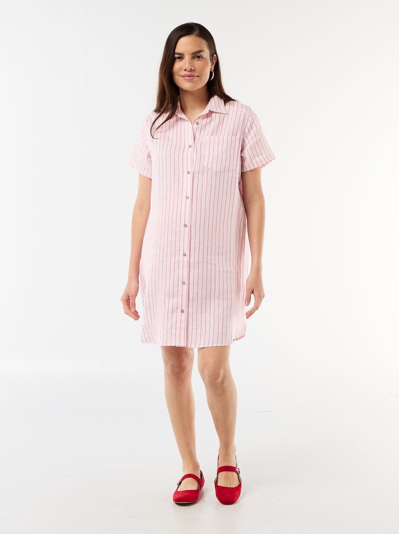 Vestido de maternidad de lino Rosa - Kiabi